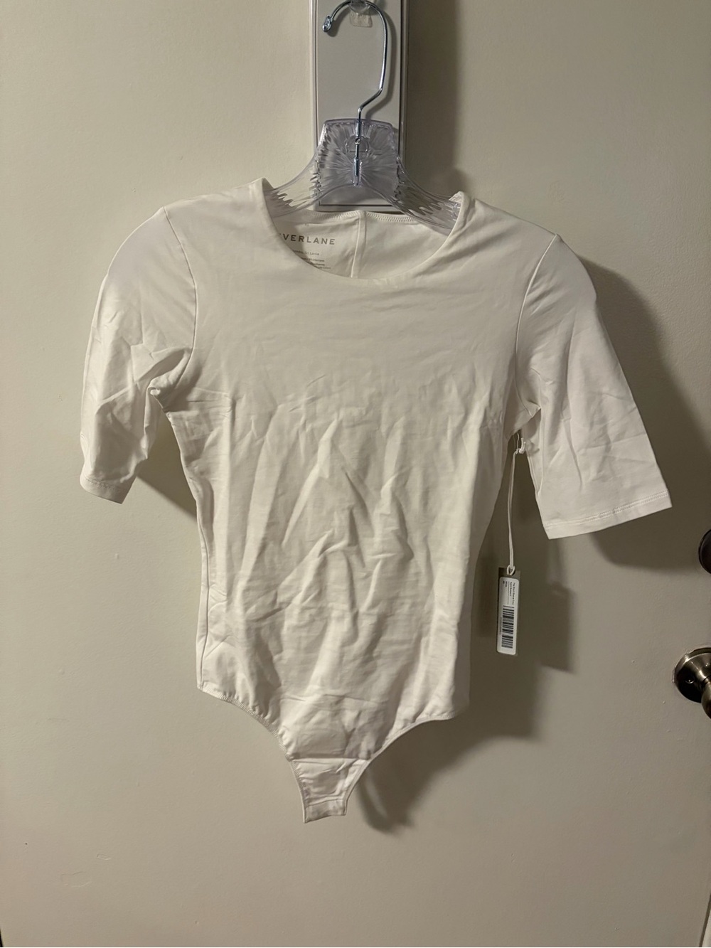 Everlane White Short-Sleeve Crew Bodysuit